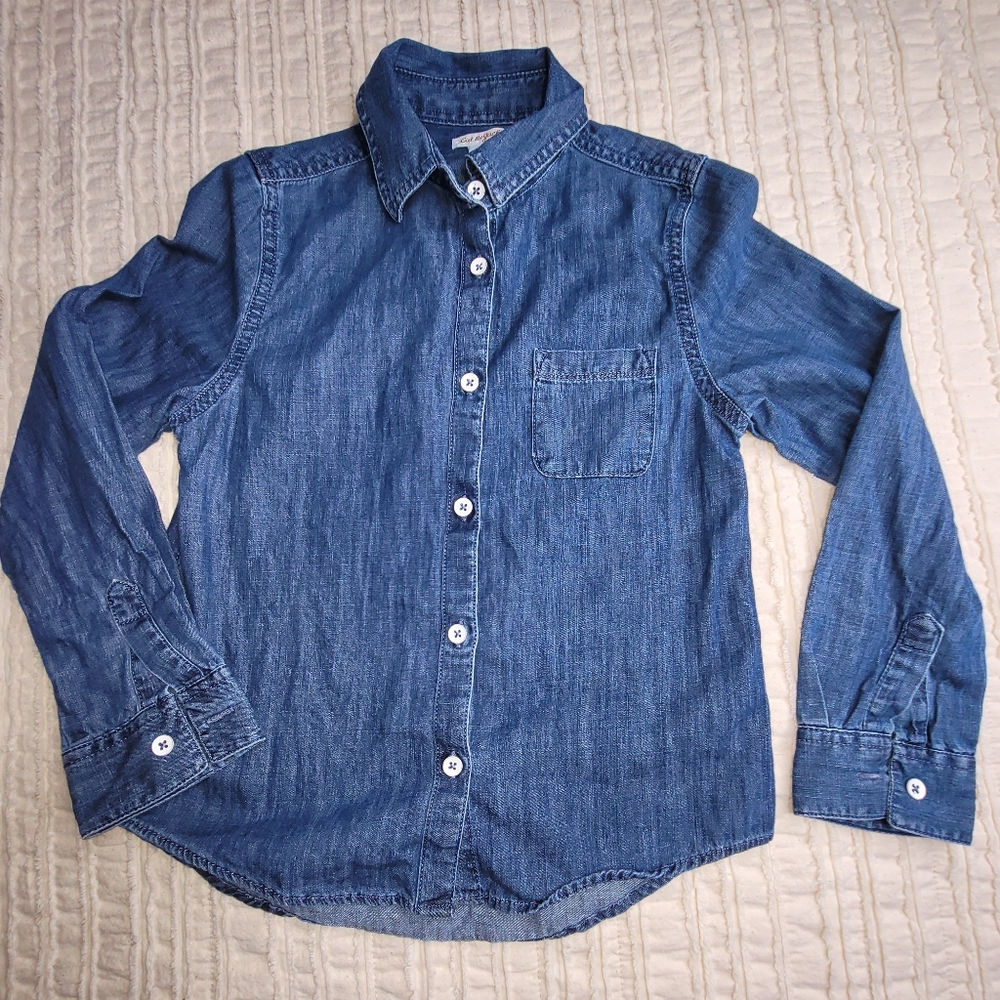 Cat & Jack girls button down shirt M 7/8